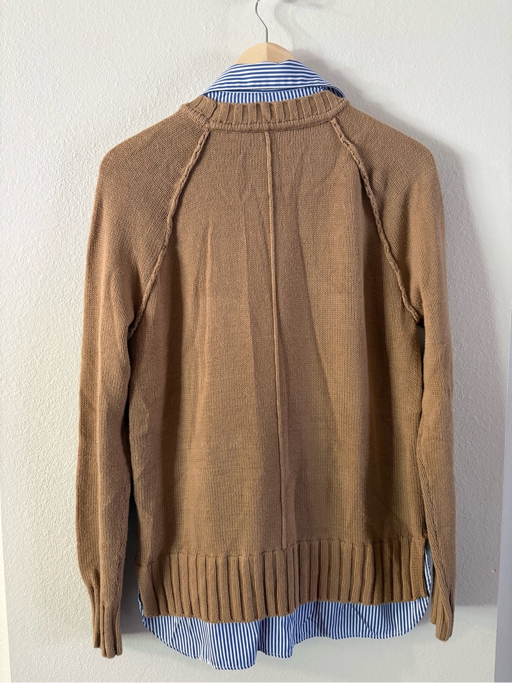Ralph Lauren Layered Brown/Tan Crewneck Cotton Sweater - Picture 2 of 6